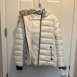 Nautica White Puffer Jacket with Detachable Hood